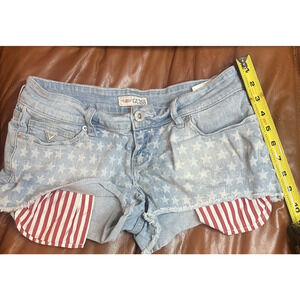 GUESS Y2K American Flag Star Denim Micro Shorts Womens 29 Low Rise 2in